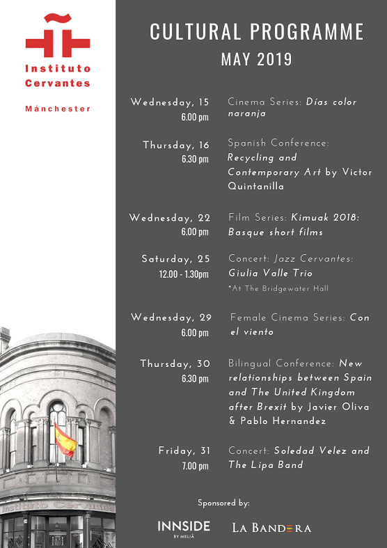 Instituto Cervantes Manchester: Cultural Programme May 2019